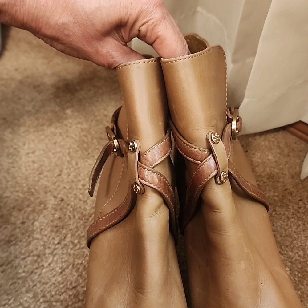 Tory Burch Vicuña Dorese High Heel Booties
